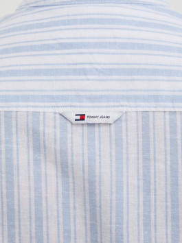 nahlad Tommy Jeans pánska pruhovaná košeľa Mao