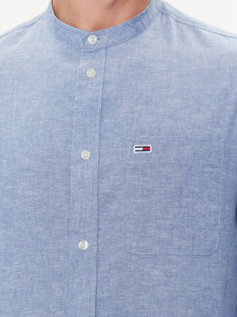 nahlad Tommy Jeans pánska svetlo modrá košeľa Mao