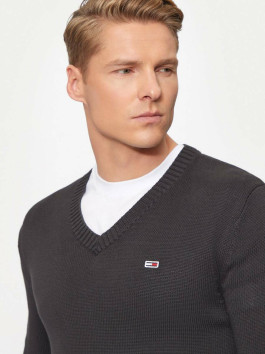 nahlad Tommy Jeans pánsky čierny sveter