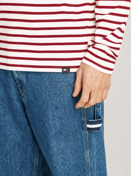 nahlad Tommy Jeans pánske červenobiele tričko