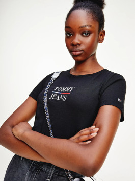 nahlad Tommy Jeans dámske čierne tričko Essential