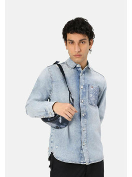 nahlad Tommy Jeans pánska džínsová košeľa