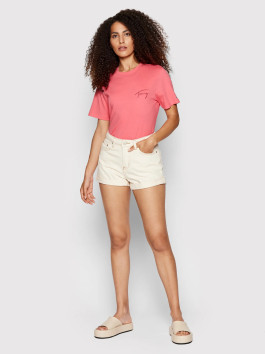 nahlad Tommy Jeans dámske ružové tričko SIGNATURE