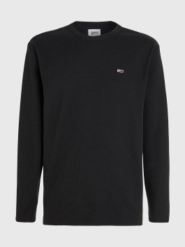 nahlad Tommy Jeans pánsky čierny tenký sveter