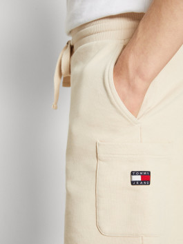 nahlad Tommy Jeans pánske béžové teplákové šortky