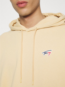 nahlad Tommy Jeans pánska béžová mikina SIGNATURE