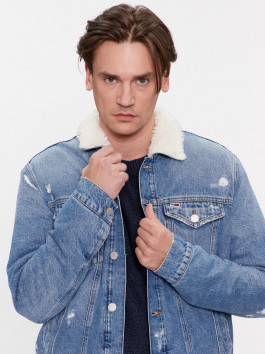 nahlad Tommy Jeans pánska modrá džínsová bunda