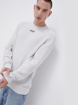 nahlad Tommy Jeans pánsky svetlosivý sveter