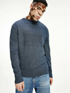 nahlad Tommy Jeans pánsky modrý sveter TONAL 