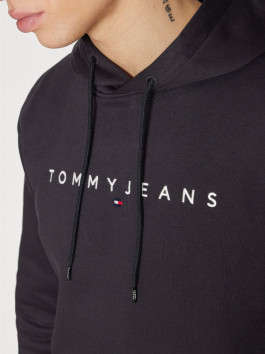 nahlad Tommy Jeans pánska čierna mikina LINEAR LOGO 
