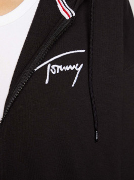 nahlad Tommy Jeans dámska čierna mikina SIGNATURE ZIP THRU