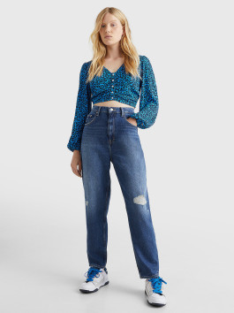 nahlad Tommy Jeans dámske tmavomodré džínsy MOM JEAN