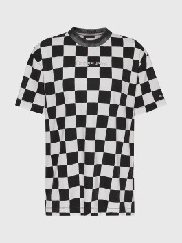 nahlad Tommy Jeans dámske čierno-biele tričko CHECKER