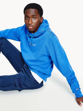 nahlad Tommy Jeans pánska svetlomodrá mikina STRAIGHT LOGO