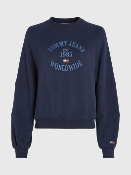 nahlad Tommy Jeans dámska tmavo modrá mikina WORLDWIDE