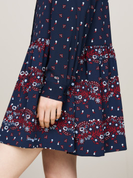 nahlad Tommy Jeans dámske modré šaty Floral