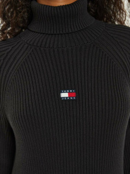 nahlad Tommy Jeans dámske čierne úpletové šaty