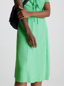 nahlad Calvin Klein dámske zelené šaty SHORT SLEEVE SEAMING DAY DRESS