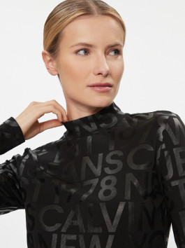 nahlad Calvin Klein dámske čierne tričko s dlhým rukávom