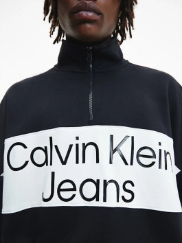 nahlad Calvin Klein pánska čierna mikina COLORBLOCK ZIP
