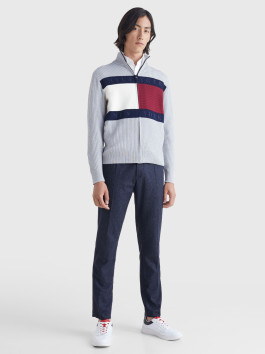 nahlad Tommy Hilfiger pánsky šedý sveter
