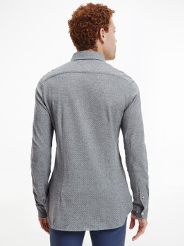 nahlad Tommy Hilfiger pánska šedá košeľa Dobby