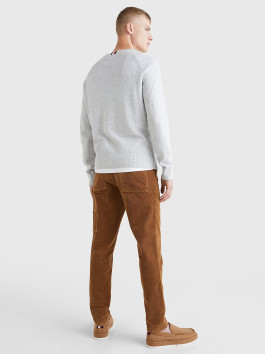 nahlad Tommy Hilfiger pánsky svetlošedý sveter TH Monogram