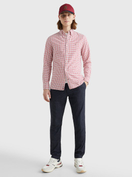 nahlad Tommy Hilfiger pánska červená kockovaná košeľa