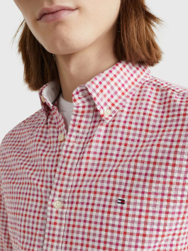 nahlad Tommy Hilfiger pánska červená kockovaná košeľa
