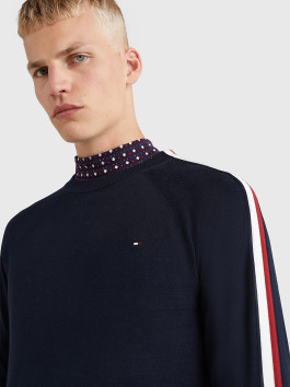 nahlad Tommy Hilfiger pánsky tmavomodrý sveter Global stripe