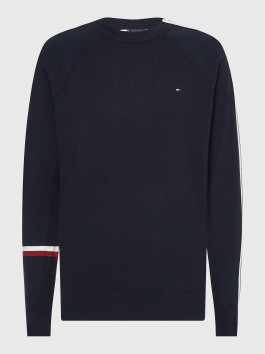 nahlad Tommy Hilfiger pánsky tmavomodrý sveter Global stripe