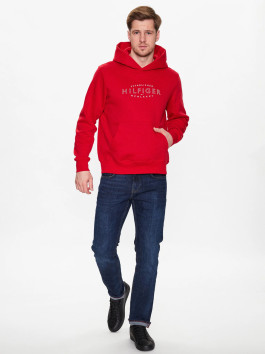 nahlad Tommy Hilfiger pánska červená mikina Logo