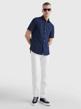 nahlad Tommy Hilfiger pánska modrá košeľa s krátkym rukávom Print