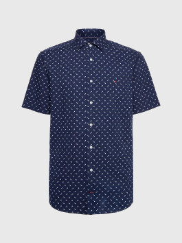 nahlad Tommy Hilfiger pánska modrá košeľa s krátkym rukávom Print