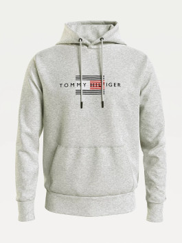 nahlad Tommy Hilfiger pánska šedá mikina s kapucňou