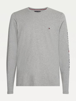nahlad Tommy Hilfiger pánske šedé tričko s dlhým rukávom