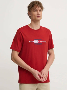 nahlad Tommy Hilfiger pánske tmavo červené tričko
