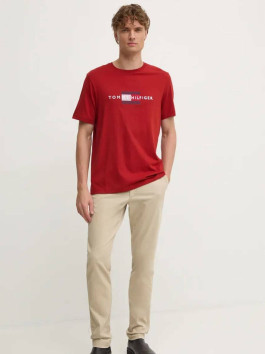 nahlad Tommy Hilfiger pánske tmavo červené tričko
