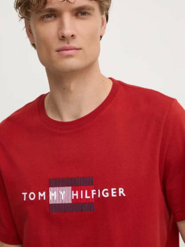nahlad Tommy Hilfiger pánske tmavo červené tričko