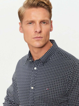 nahlad Tommy Hilfiger pánska modrá košeľa Poplin