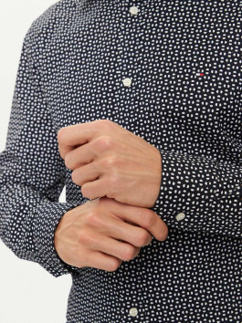 nahlad Tommy Hilfiger pánska modrá košeľa Poplin
