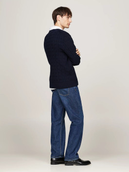 nahlad Tommy Hilfiger pánsky tmavomodrý sveter