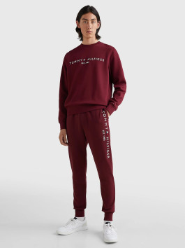 nahlad Tommy Hilfiger pánska vínová mikina Logo