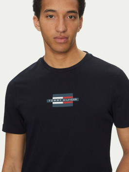 nahlad Tommy Hilfiger pánske tmavo modré tričko Flag