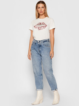 nahlad Pepe Jeans dámske biele tričko Lips