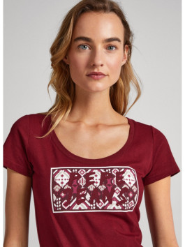 nahlad Pepe Jeans dámske vínové tričko
