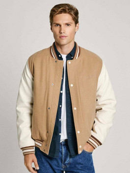 nahlad Pepe Jeans pánsky béžový bomber Tustin