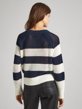 nahlad Pepe Jeans dámsky modro biely sveter
