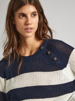 nahlad Pepe Jeans dámsky modro biely sveter
