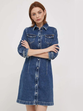 nahlad Pepe Jeans dámske modré džínsové šaty